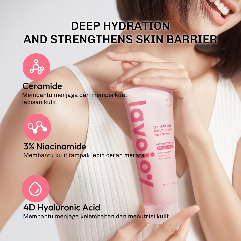 Lavojoy Let It Glow Daily Shine Body Serum SPF20 PA++ 180ml - 02 Warm Sand (Delicate Rose Instant Tone Up)