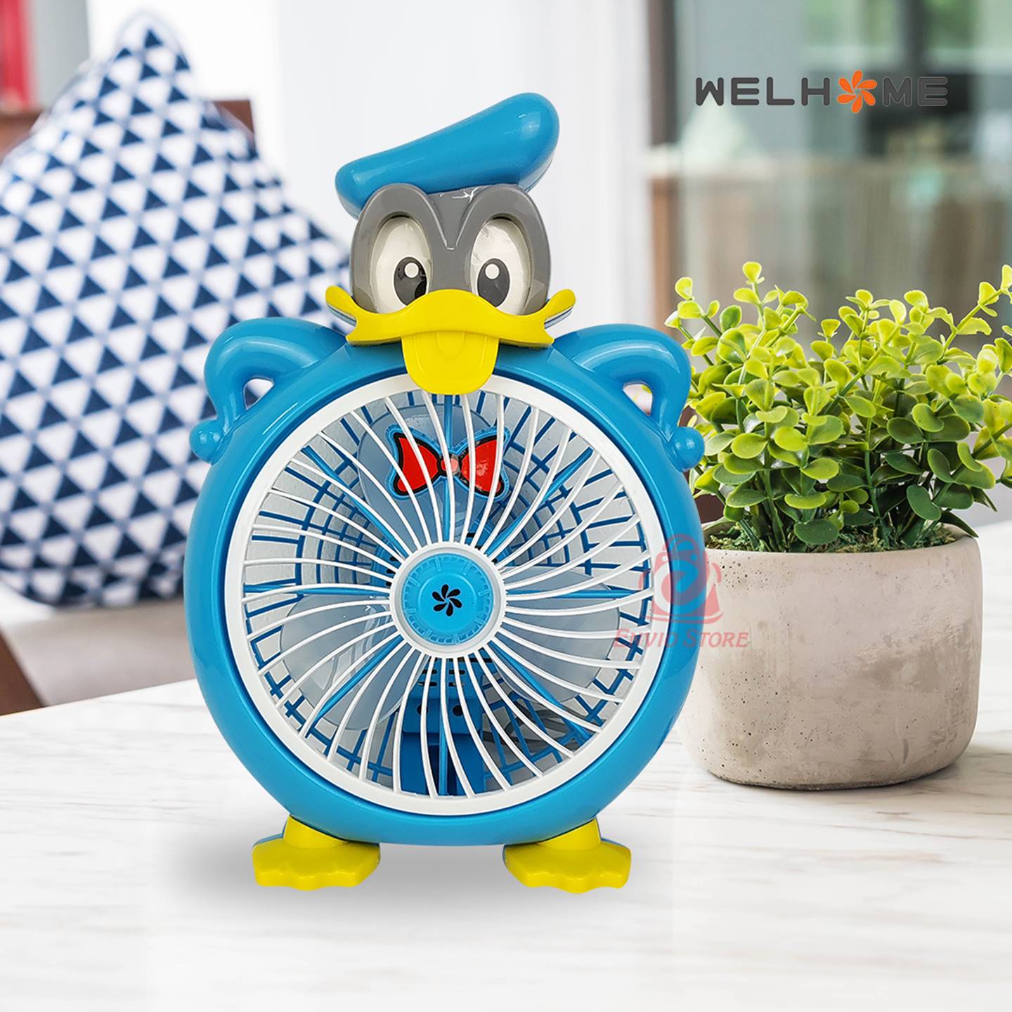 Welhome Kipas Angin Listrik Karakter - DUCK Donald (WH-103D)