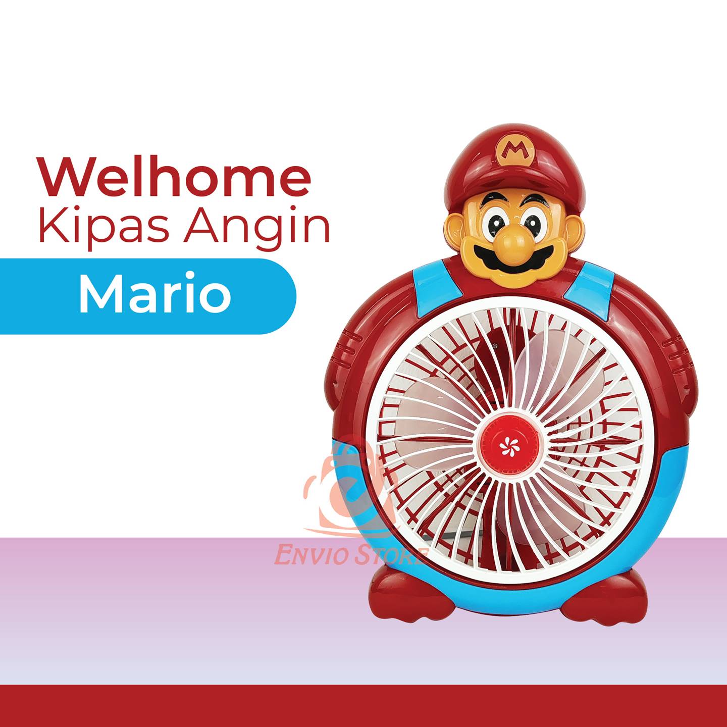Welhome Kipas Angin Listrik Karakter - MARIO (WH-202M)
