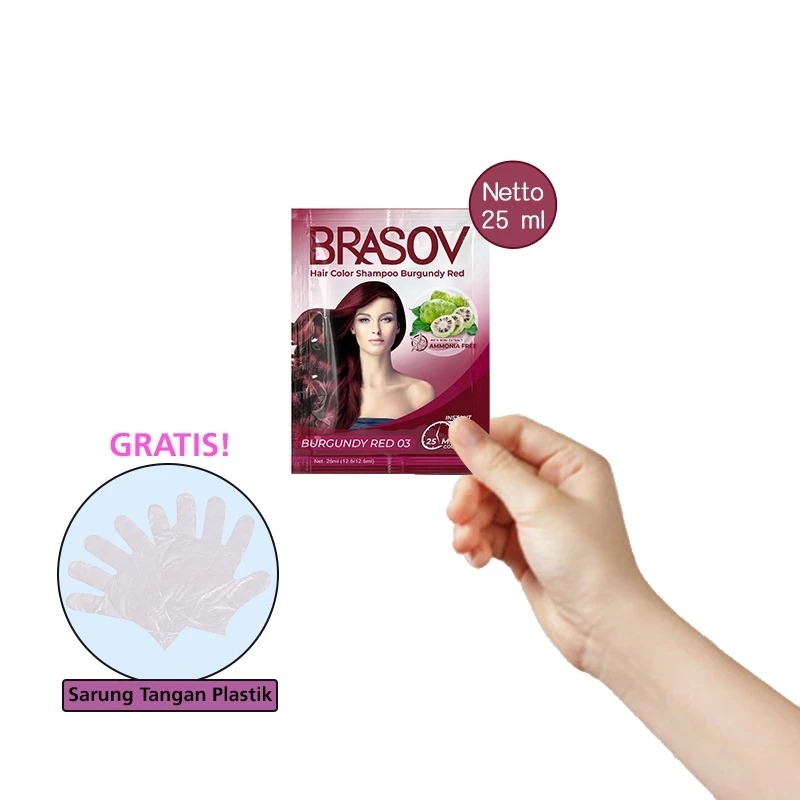 Brasov Hair Color Shampoo 25ml - 03 Burgundy Red