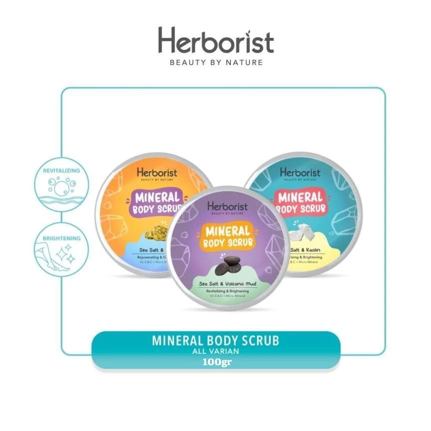 Herborist Mineral Body Scrub 100gr - Sea Salt & Kaolin (Moisturizing & Brightening)