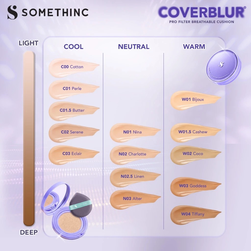 Somethinc Coverblur Pro Filter Breathable Cushion SPF40 PA++++ 12gr - N02 Charlotte