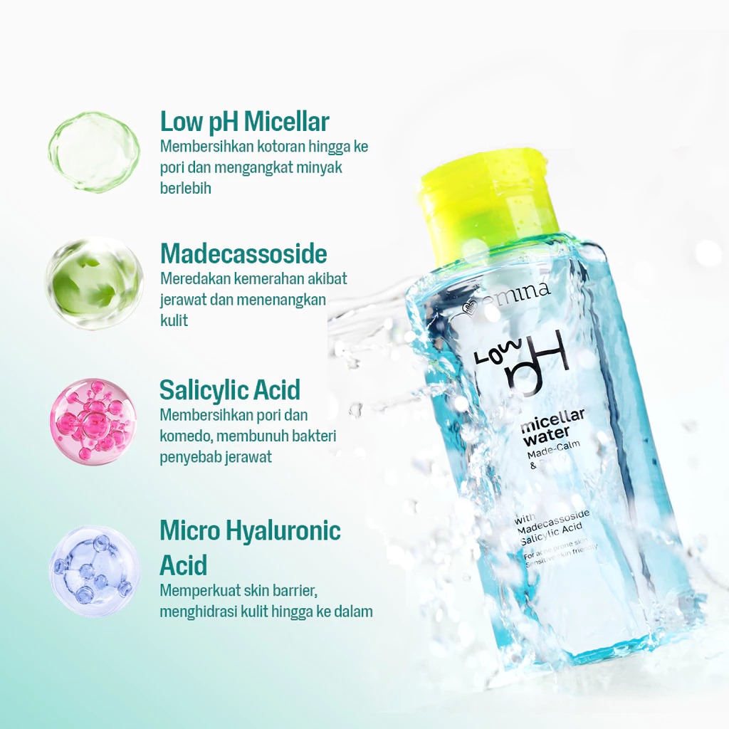 Emina Low pH Micellar Water 125ml - Made Calm & Purify