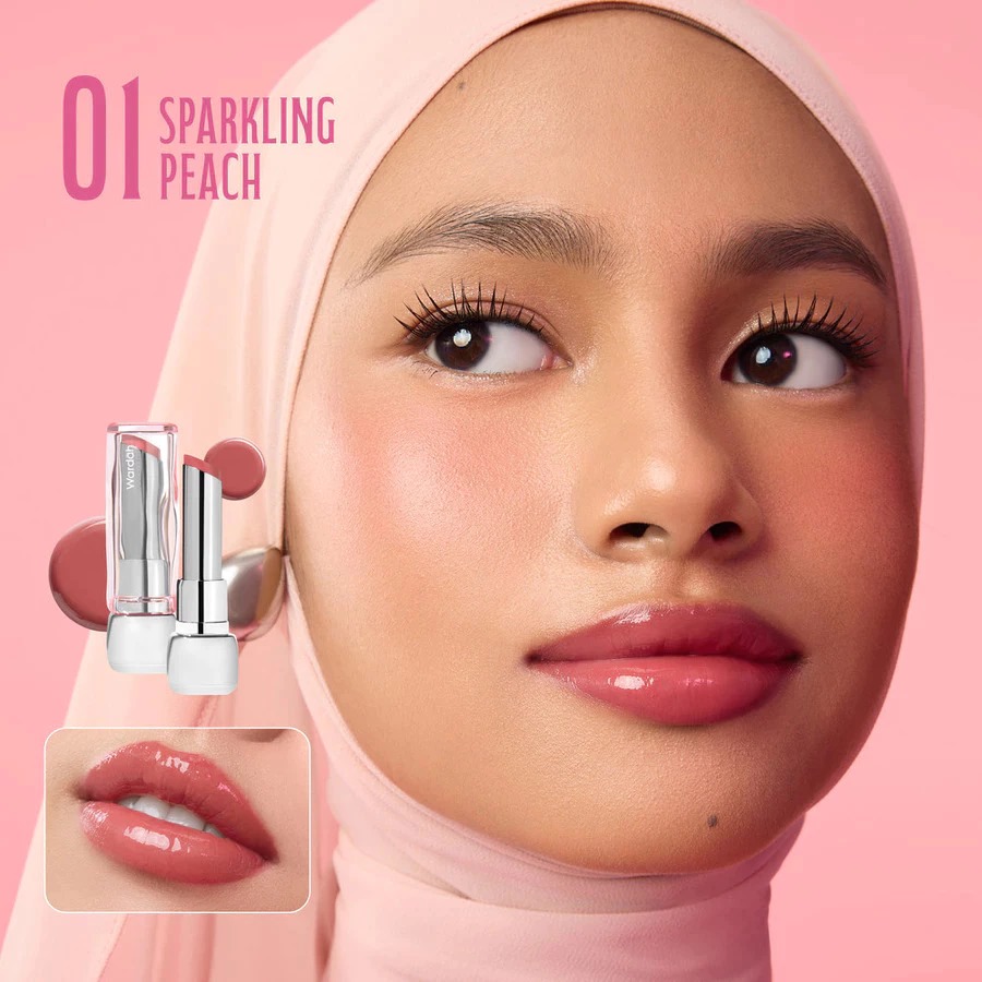 Wardah Glossicle Peptide Balm 3.2gr - 01 Sparkling Peach