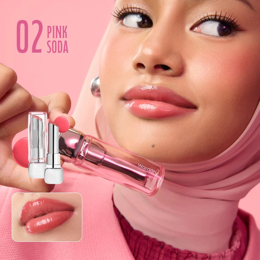 Wardah Glossicle Peptide Balm 3.2gr - 02 Pink Soda