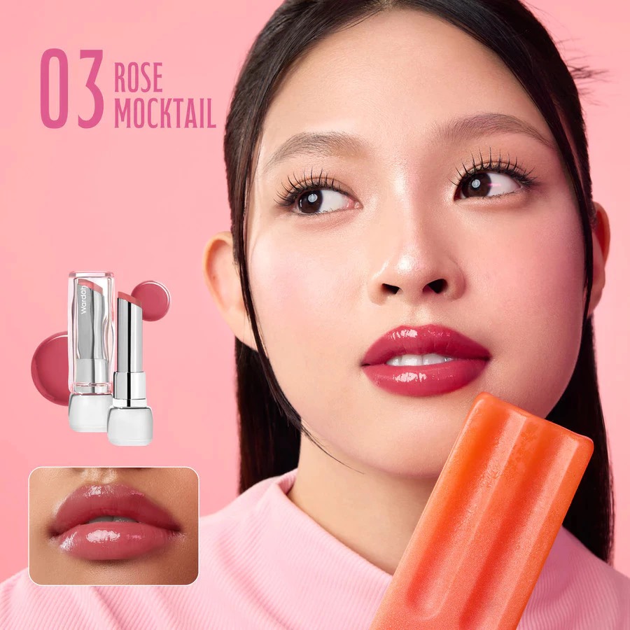 Wardah Glossicle Peptide Balm 3.2gr - 03 Rose Mocktail