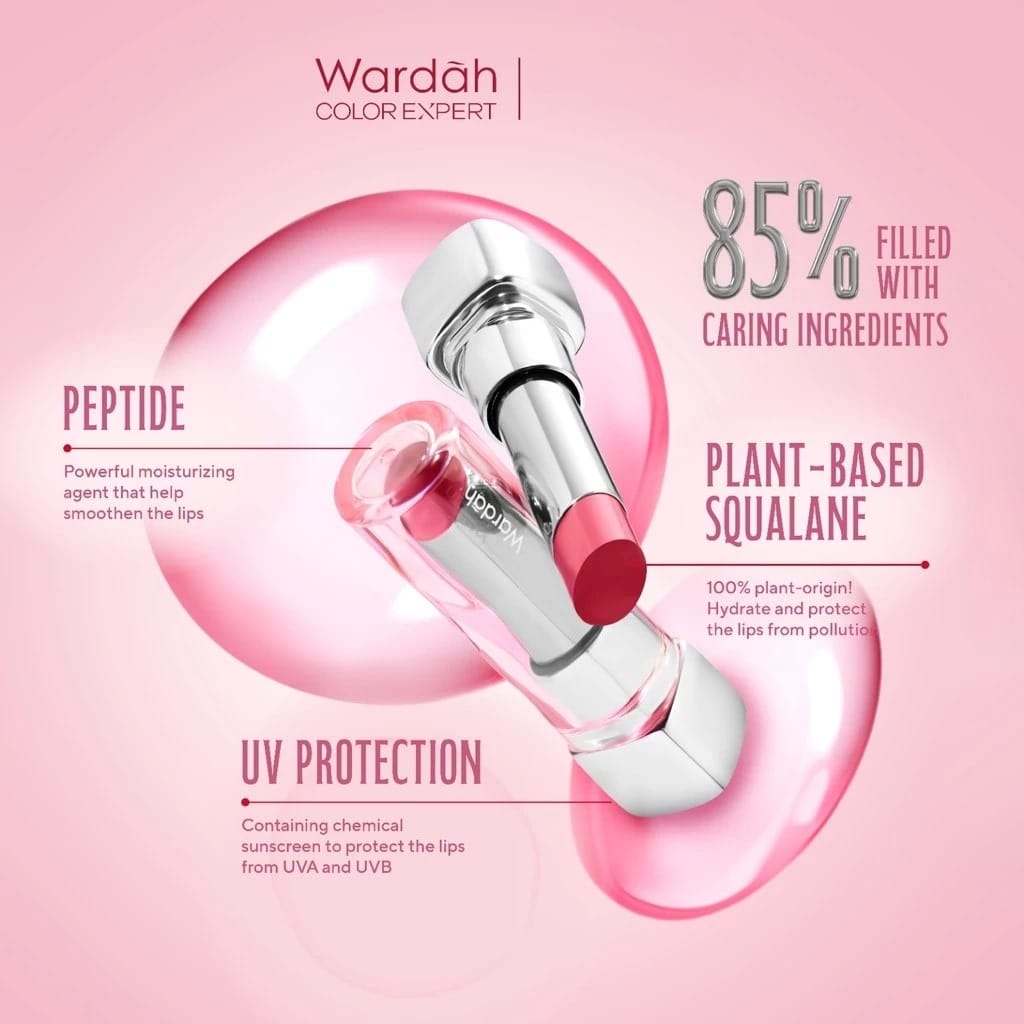 Wardah Glossicle Peptide Balm 3.2gr - 03 Rose Mocktail