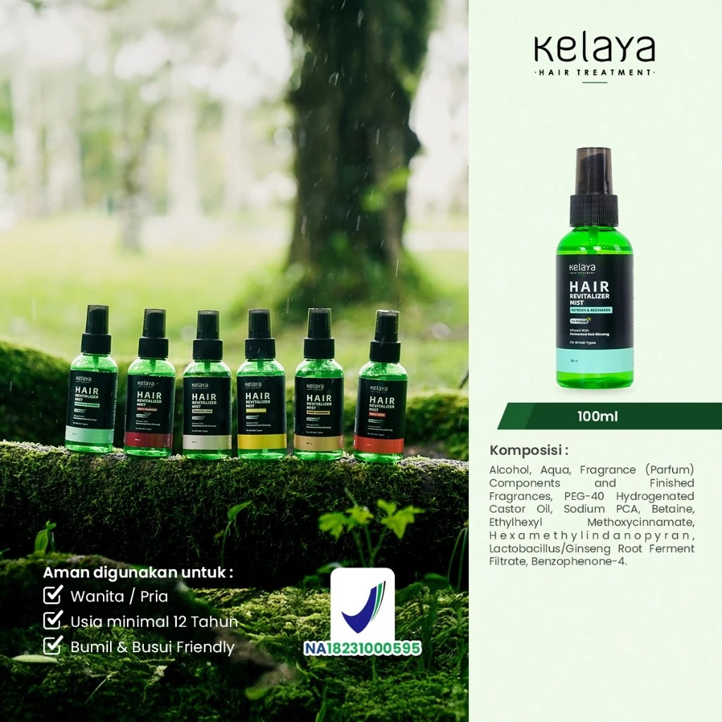 Kelaya Hair Treatment Hair Revitalizer Mist 100ml - Refresh & Recharge