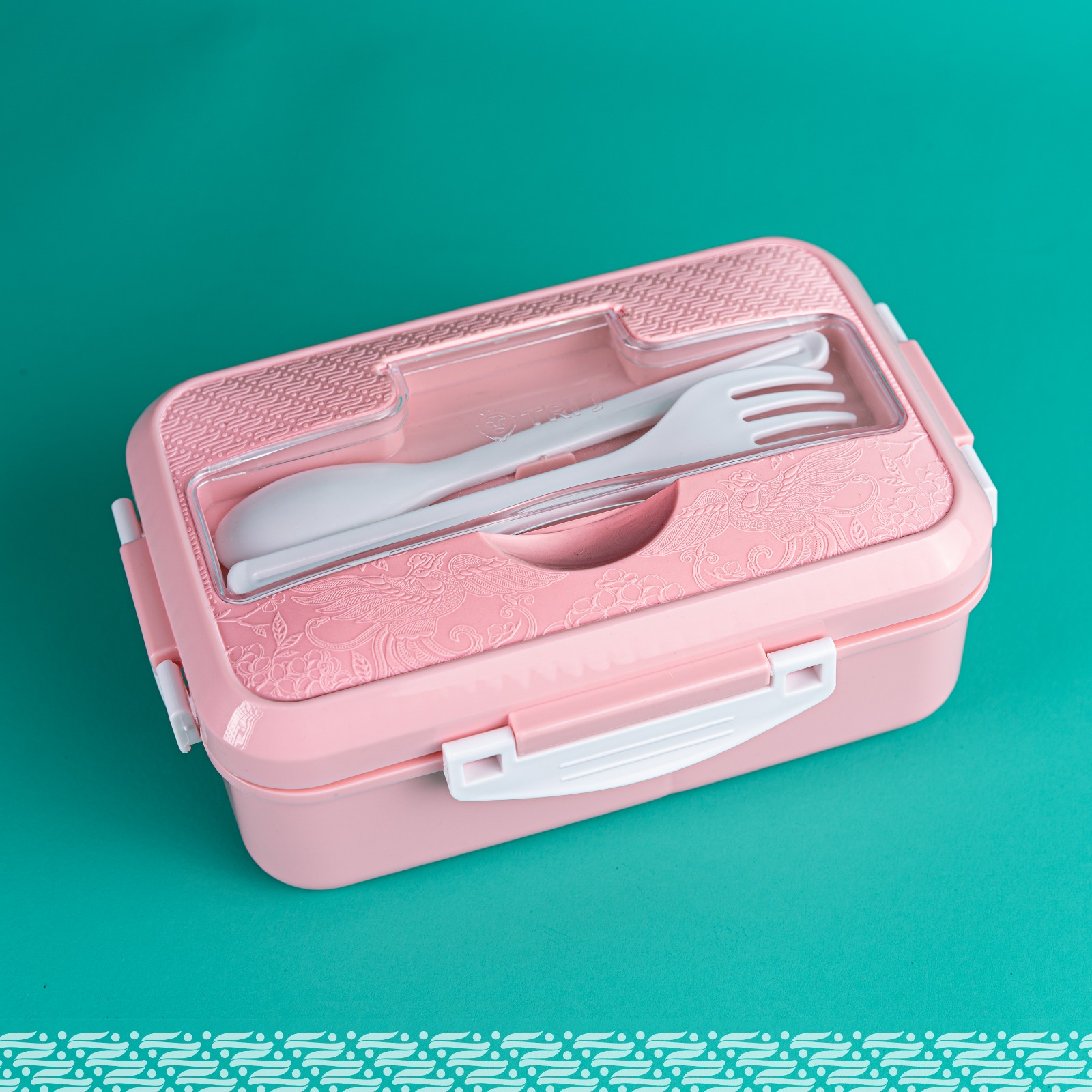 TRI J - Lunch Box 4in1 - UNGU (Free Sendok dan Garpu)