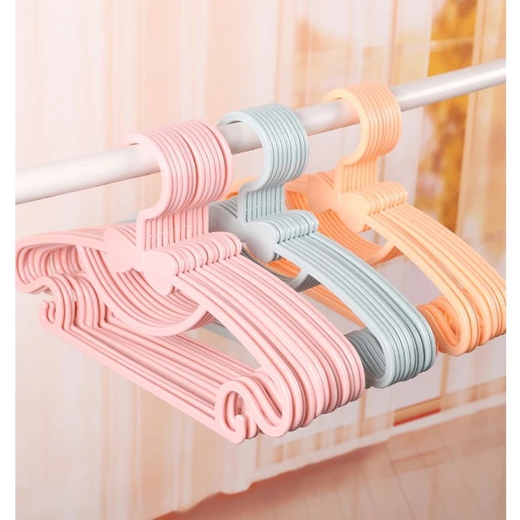 (SET 10pcs) Gantungan Baju Anak - PUTIH (Kids Clothes Hanger Multifungsi Warna Pastel)