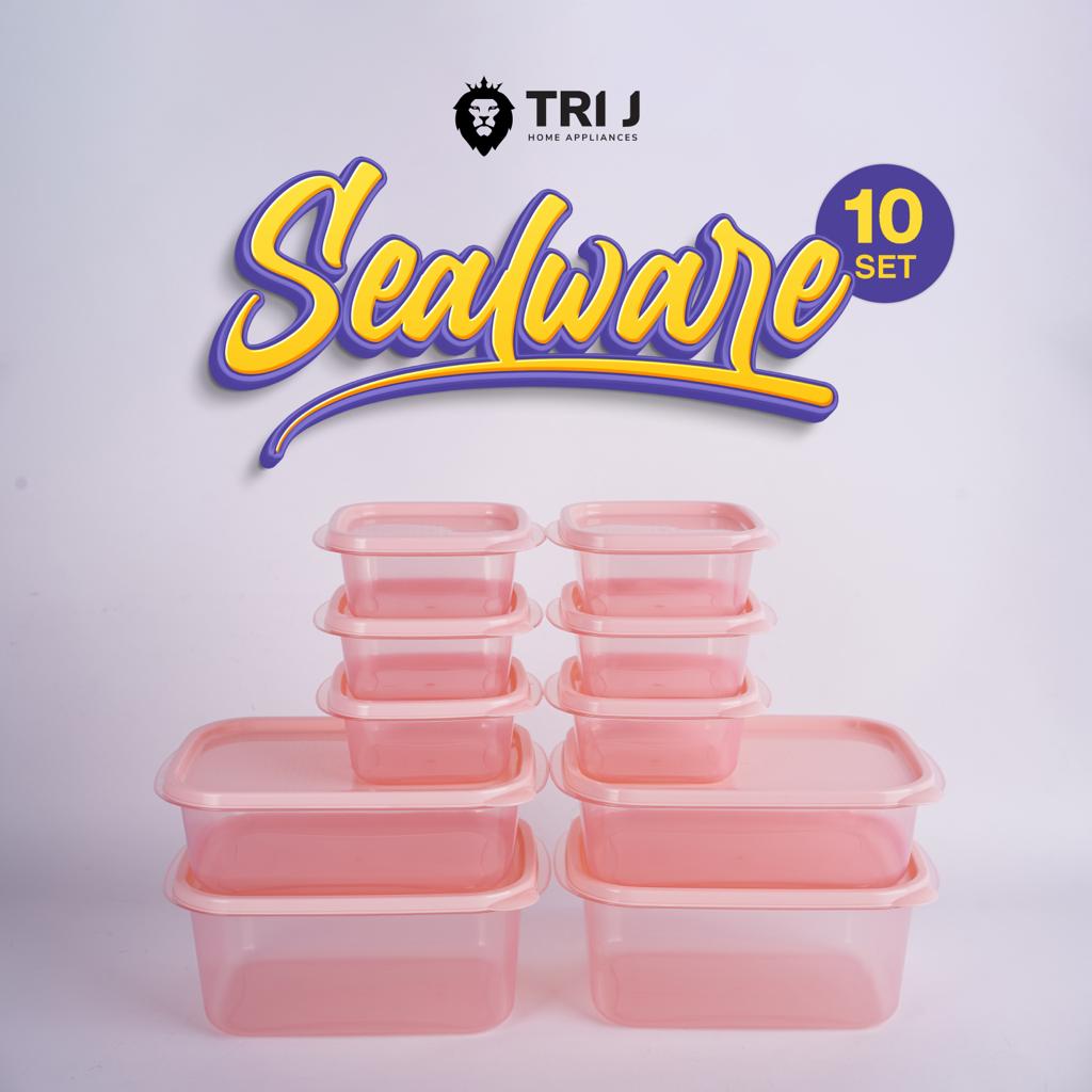 TRI J - Sealware Kotak Makan Set Isi 10 - PINK (Food Container Box)