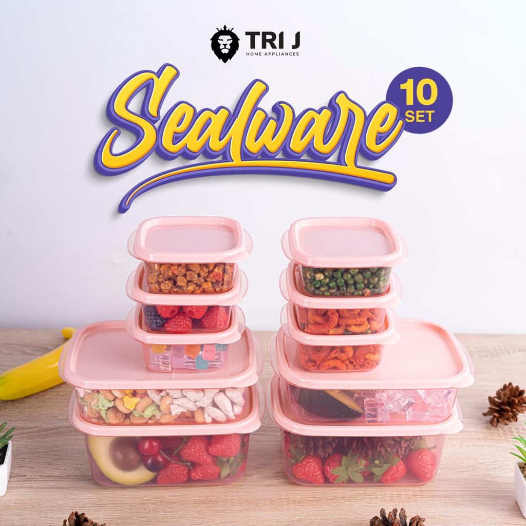 TRI J - Sealware Kotak Makan Set Isi 10 - PINK (Food Container Box)