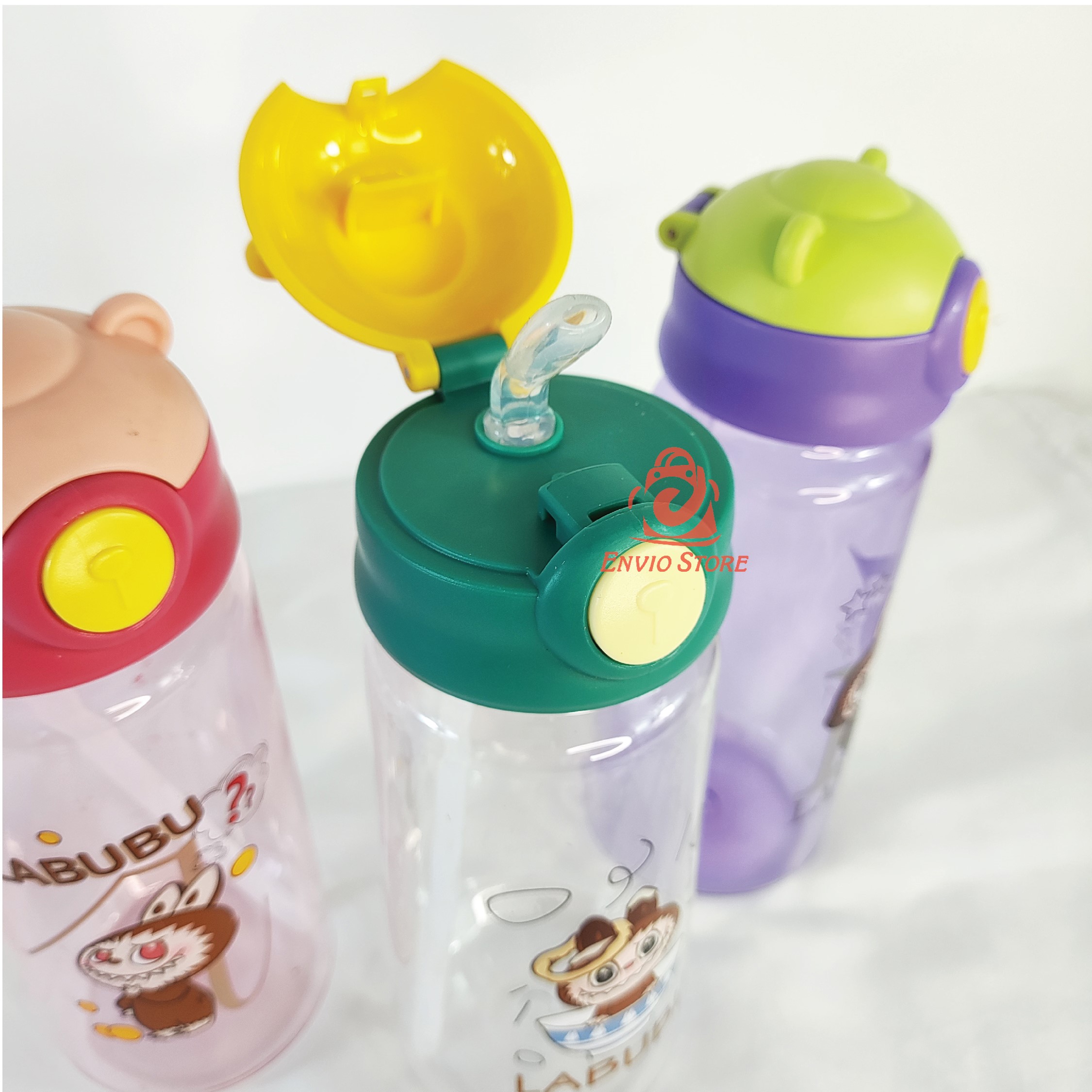 Botol Minum LABUBU MINI 550ml (JB214) - UNGU (Botol Minum Anak Lucu + Sedotan)