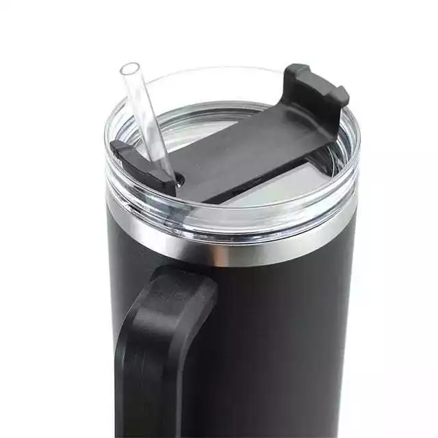 Termos Jumbo Premium Stainless 1300ml (6601) - PUTIH (Tumblr Tahan Panas Dingin + Free Sedotan)