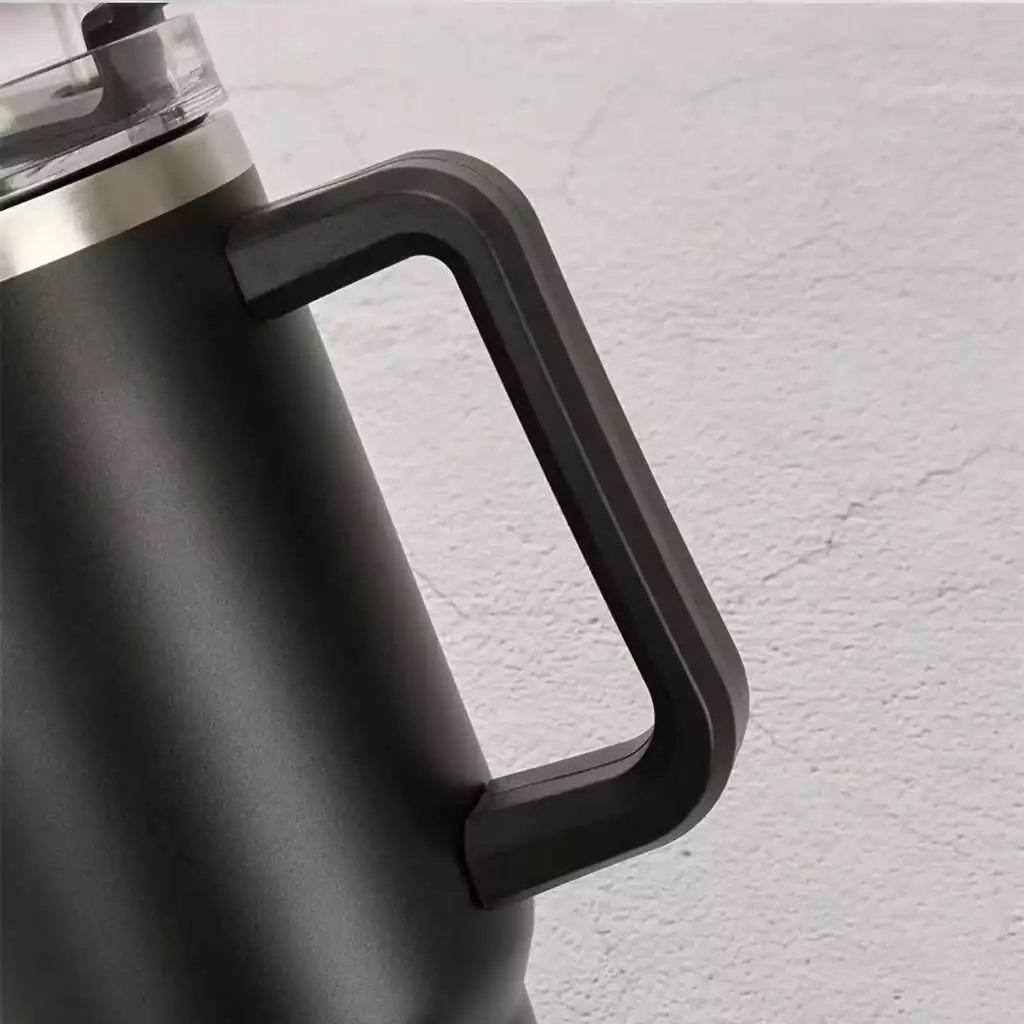 Termos Jumbo Premium Stainless 1300ml (6601) - HITAM (Tumblr Tahan Panas Dingin + Free Sedotan)