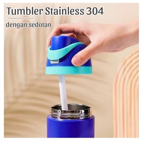 Tumblr Premium Stainless Warna Warni 560ml (2376) - BIRU (Botol Tahan Panas Dingin)