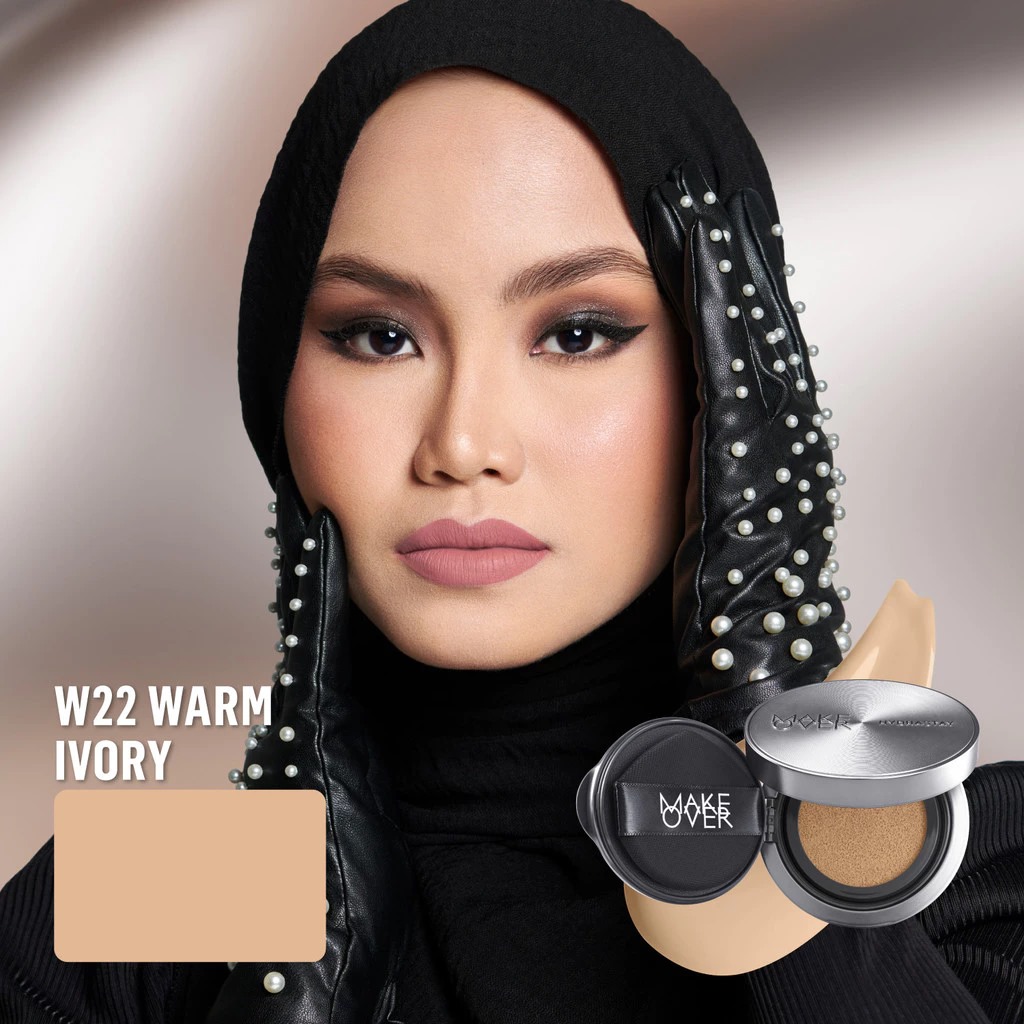 Make Over Hydrastay Prismatic Glass Cushion 24H Strongwear 12gr - W22 Warm Ivory