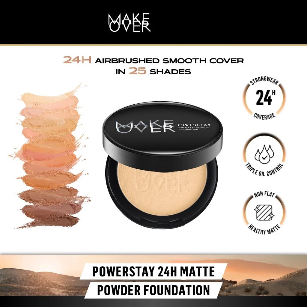 Make Over Powerstay Matte Powder Foundation 24H Oil Control 10gr - N10 Marble