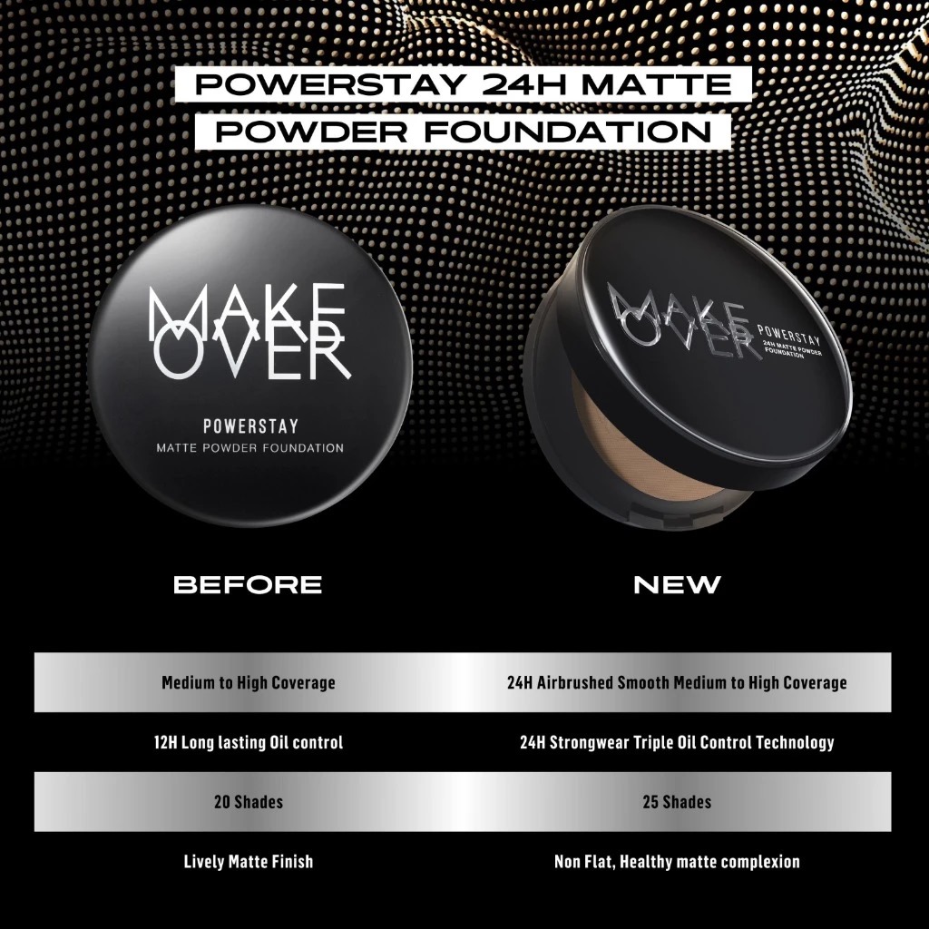 Make Over Powerstay Matte Powder Foundation 24H Oil Control 10gr - N10 Marble