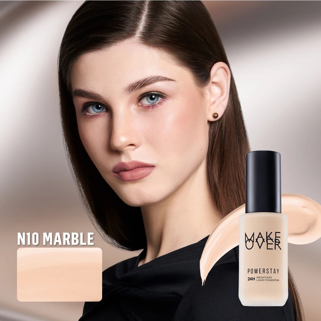 Make Over Powerstay Weightless Liquid Foundation 24H Oil Control 40ml - N10 Marble