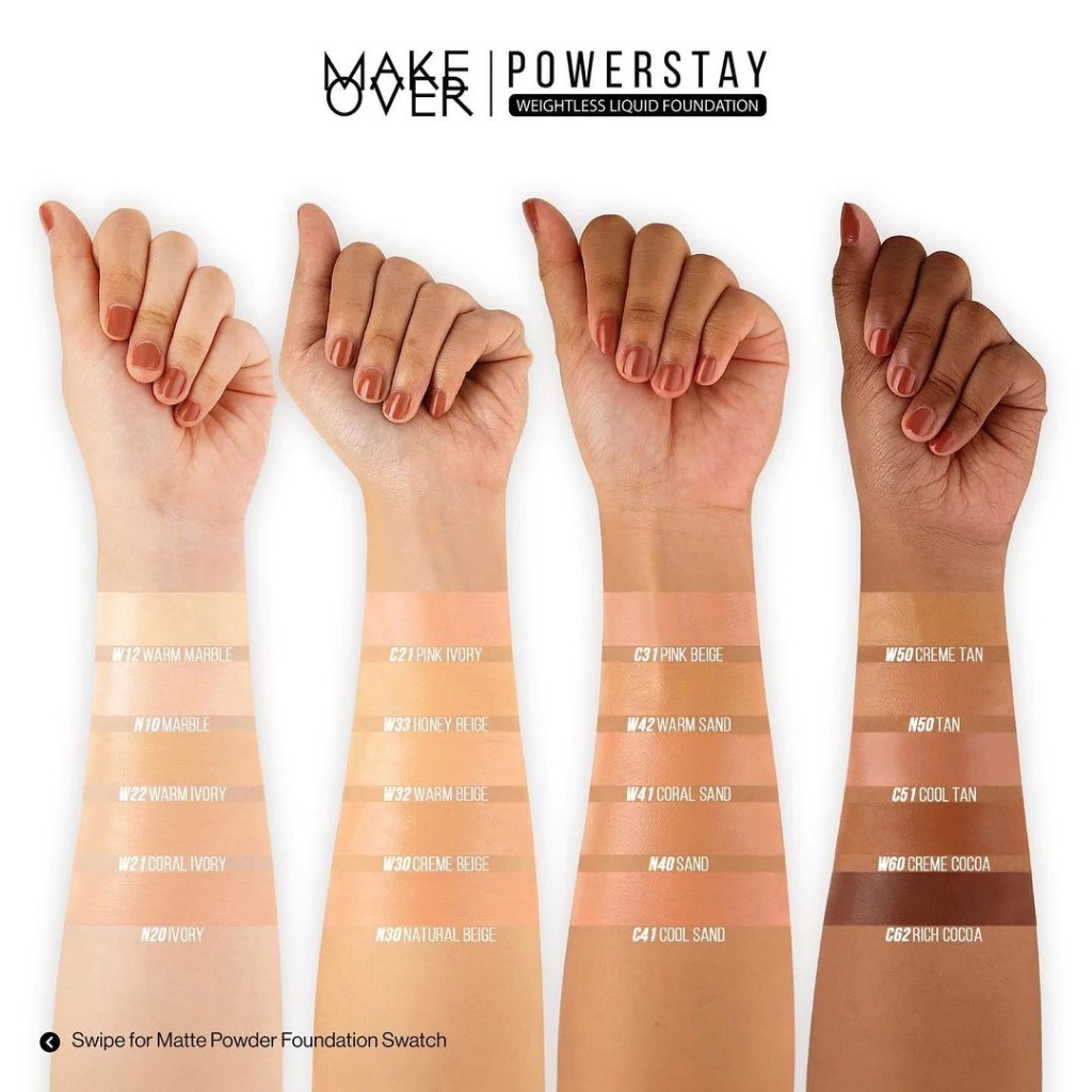 Make Over Powerstay Weightless Liquid Foundation 24H Oil Control 40ml - N10 Marble
