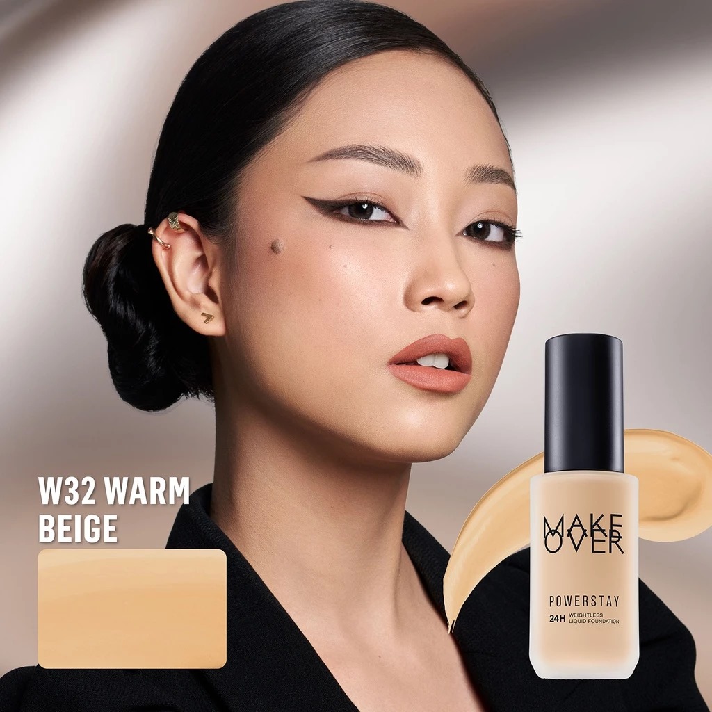 Make Over Powerstay Weightless Liquid Foundation 24H Oil Control 40ml - W32 Warm Beige