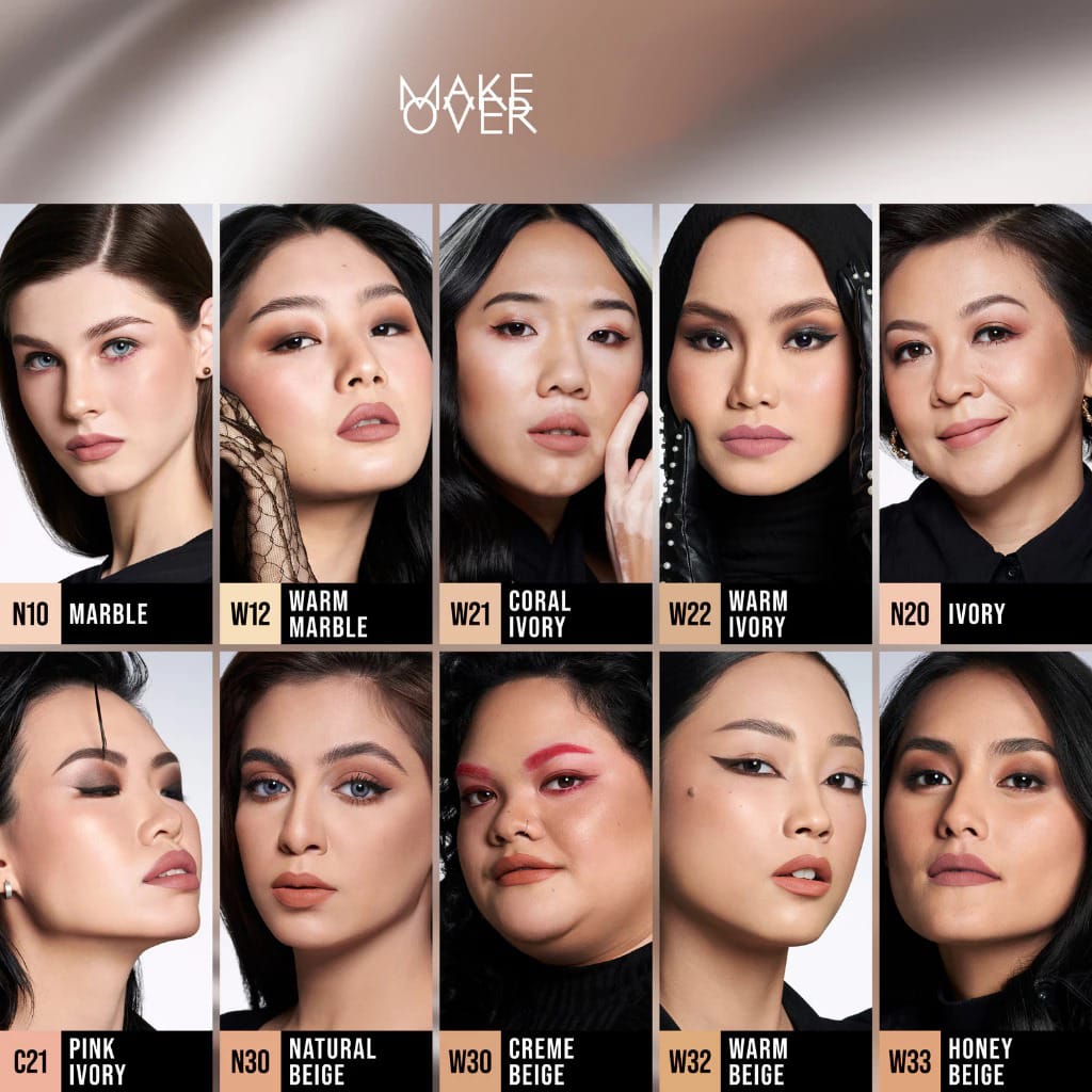 Make Over Powerstay Weightless Liquid Foundation 24H Oil Control 40ml - W33 Honey Beige