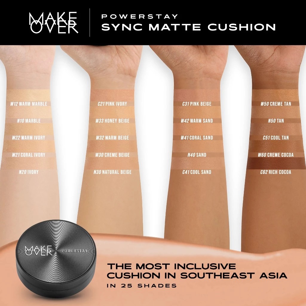 Make Over Powerstay Sync Matte Cushion 24H Strongwear 12gr - N30 Natural Beige
