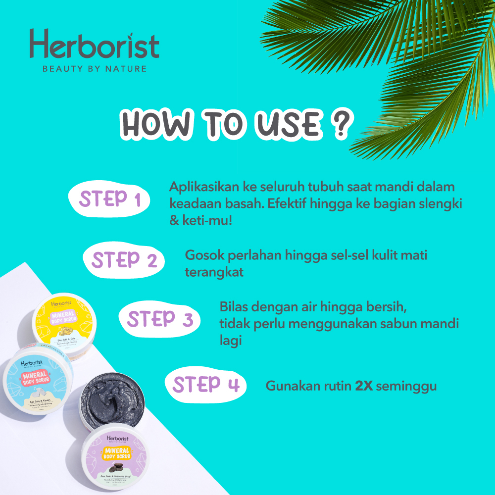 Herborist Mineral Body Scrub 100gr - Sea Salt & Volcanic Mud (Revitalizing & Brightening)