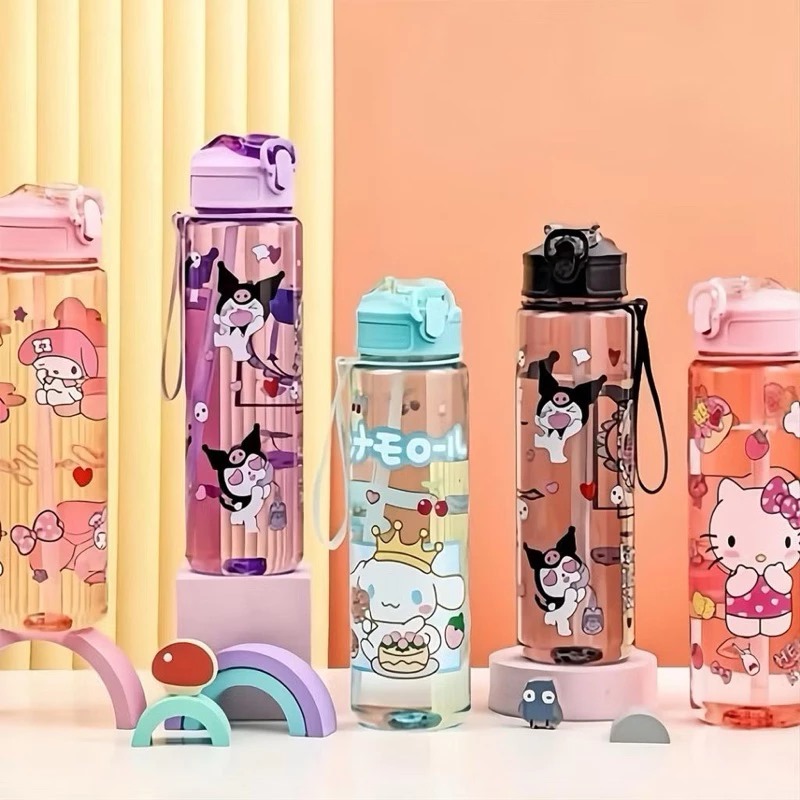 Botol Minum SANRIO 750ml - MY MELODY (Botol Air Minum Anak Lucu) (Free Sedotan)
