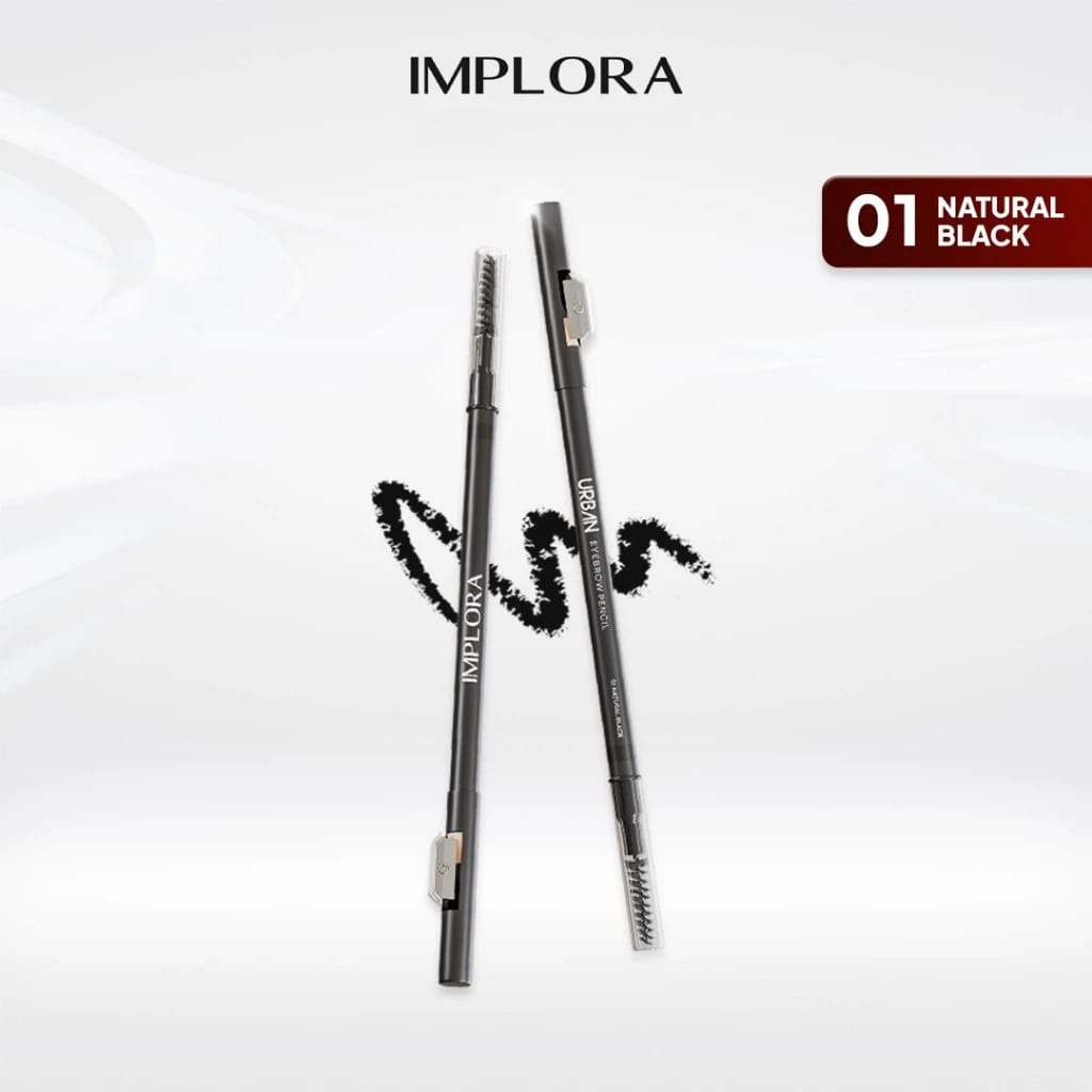 Implora Urban Eyebrow Pencil 2.5gr - 01 Natural Black (Pensil Alis)