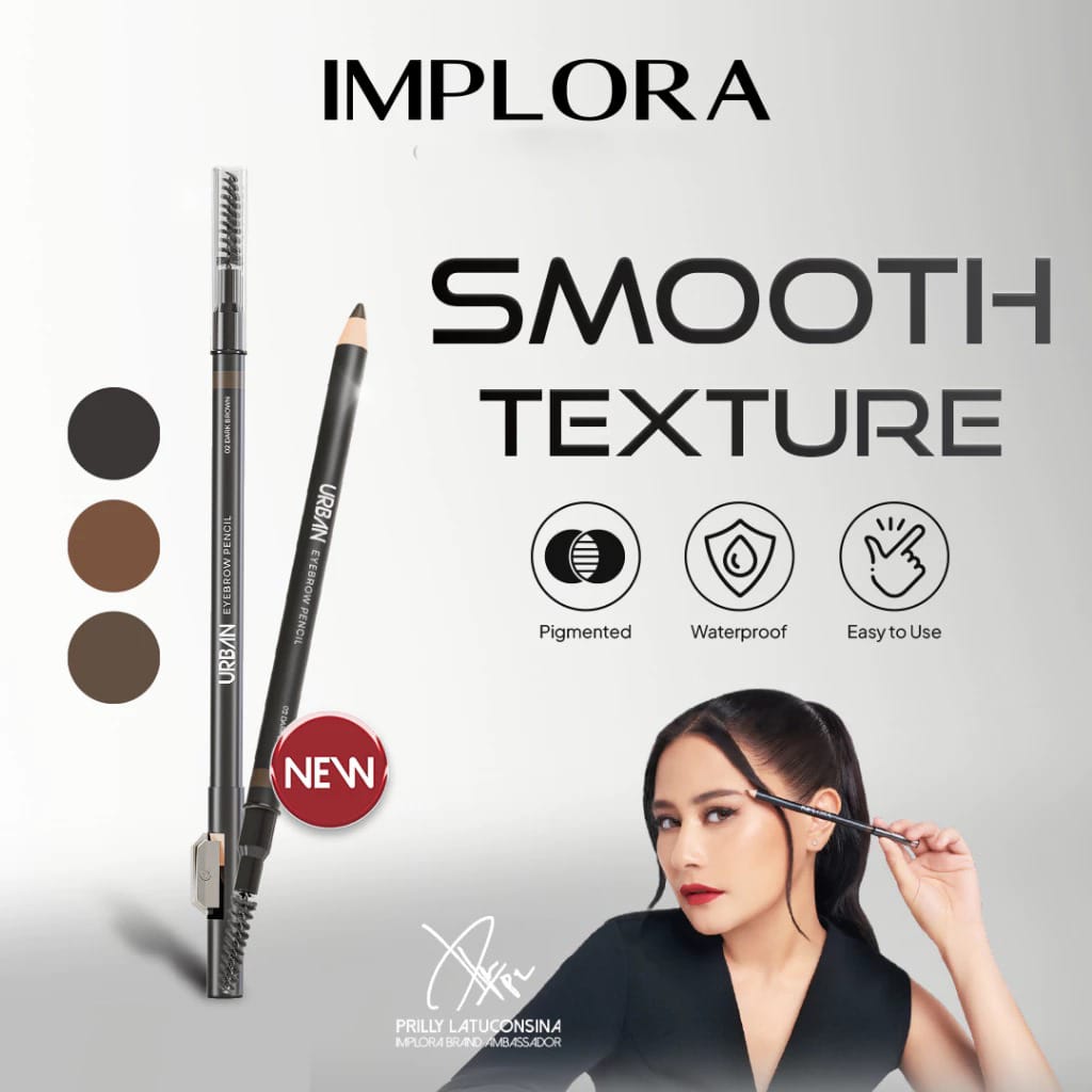 Implora Urban Eyebrow Pencil 2.5gr - 01 Natural Black (Pensil Alis)