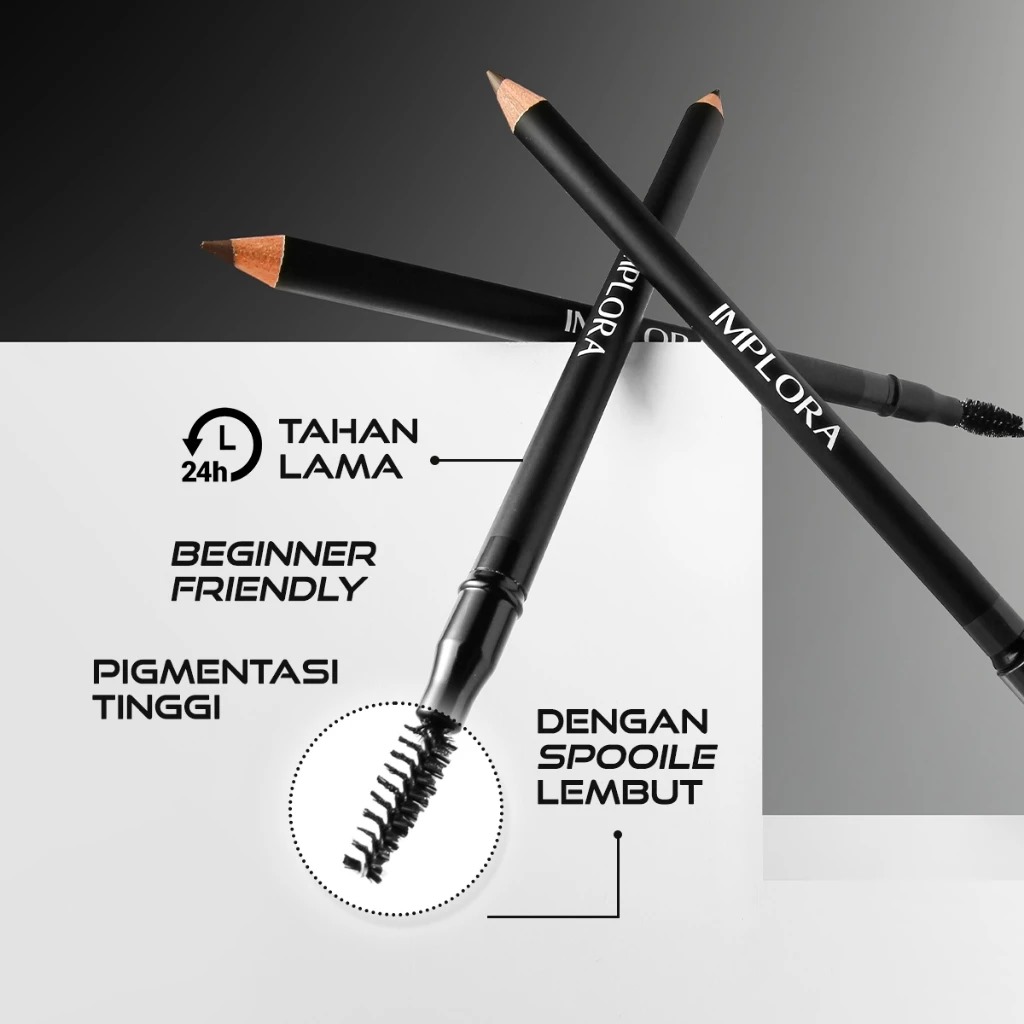 Implora Urban Eyebrow Pencil 2.5gr - 01 Natural Black (Pensil Alis)