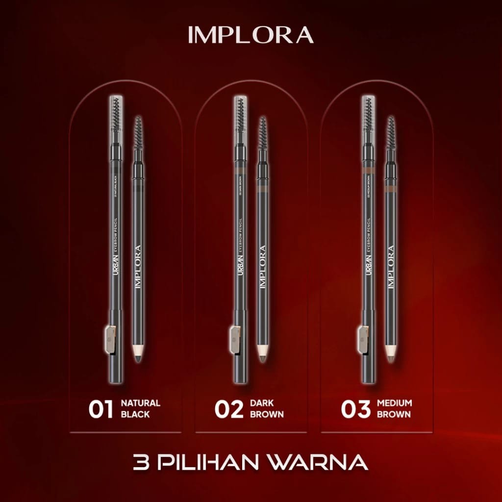 Implora Urban Eyebrow Pencil 2.5gr - 01 Natural Black (Pensil Alis)