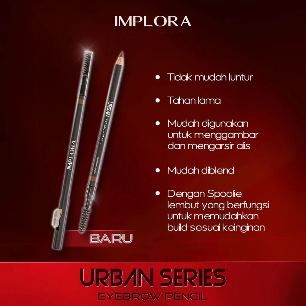 Implora Urban Eyebrow Pencil 2.5gr - 02 Dark Brown (Pensil Alis)
