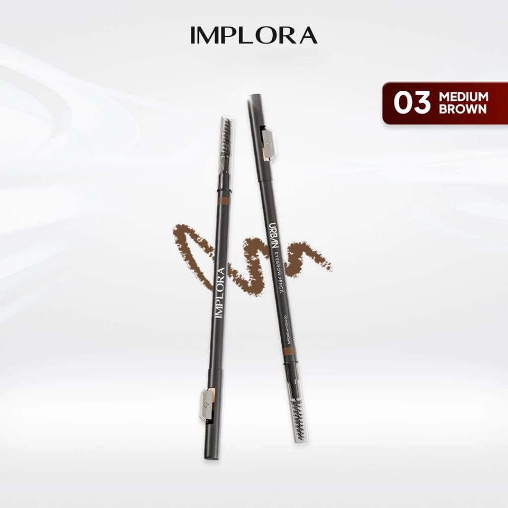 Implora Urban Eyebrow Pencil 2.5gr - 03 Medium Brown (Pensil Alis)