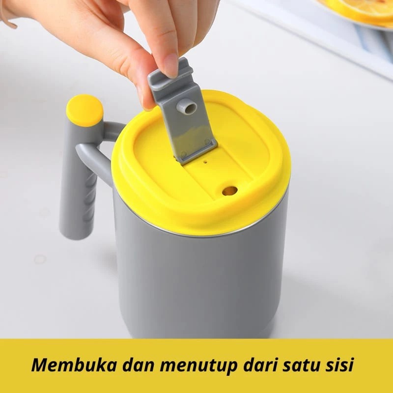 Office Cup Fashion 500ml - NAVY (Mug Tahan Panas Dingin Free Sedotan) (055)