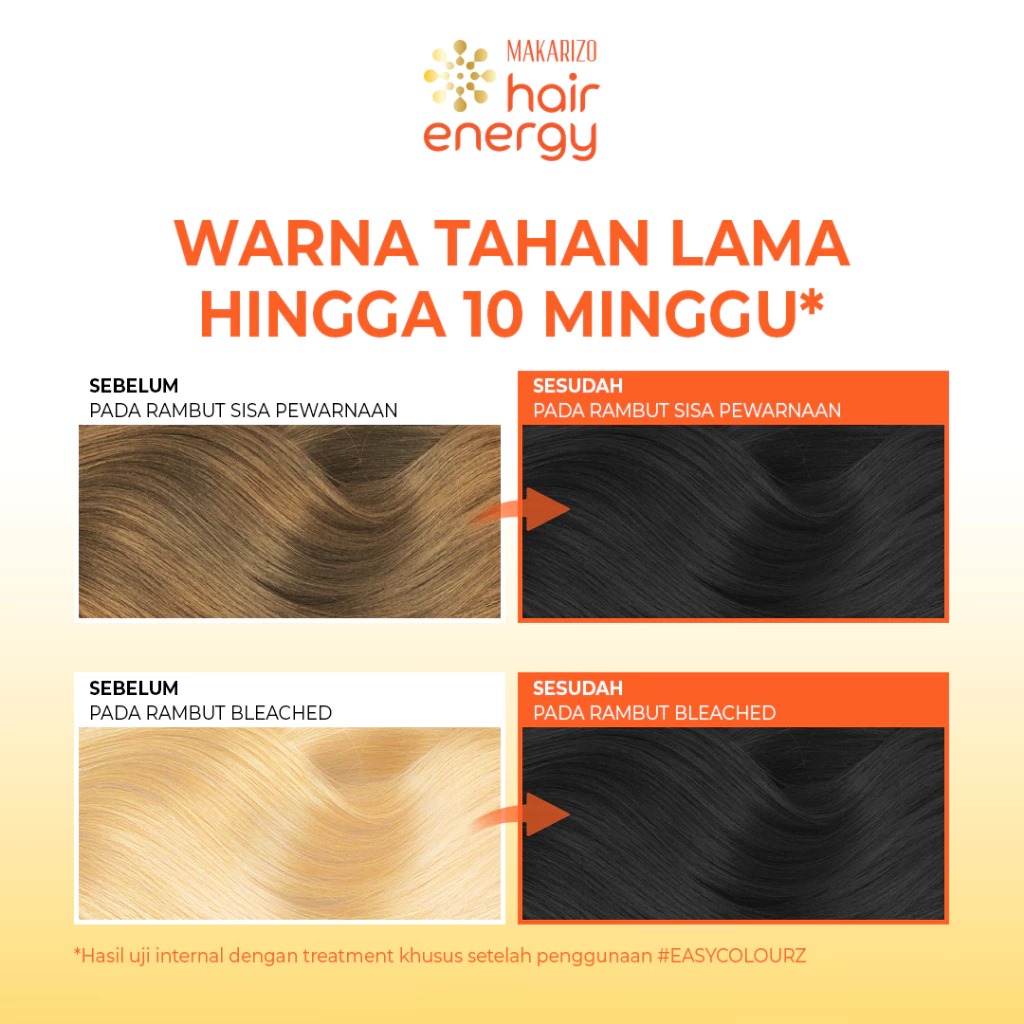 Makarizo Hair Energy Easy Colourz 26ml - Natural Black (Natural Hair Colour)