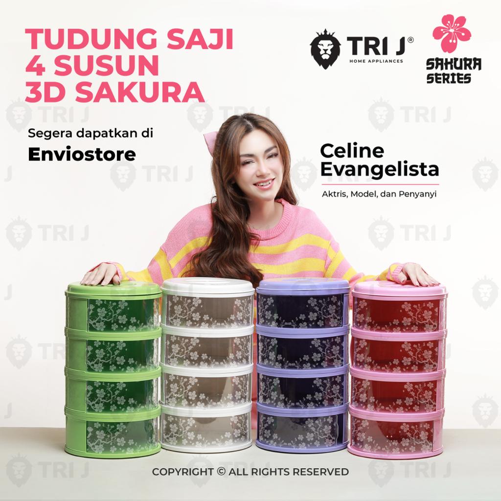 TRI J - Food Storage 4 Susun - UNGU (Tudung Saji Susun 4 Layer)