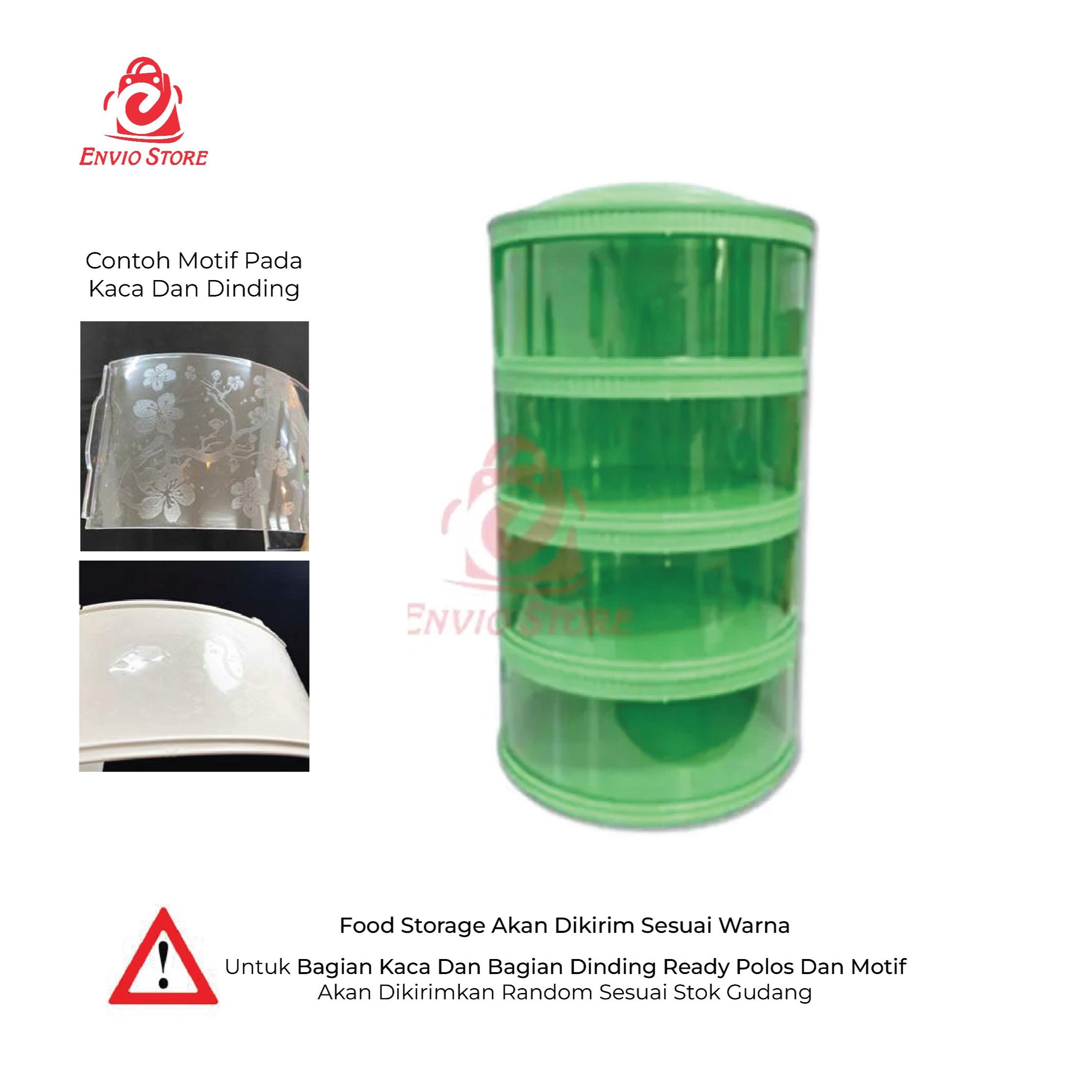 TRI J - Food Storage 4 Susun - HIJAU (Tudung Saji Susun 4 Layer)