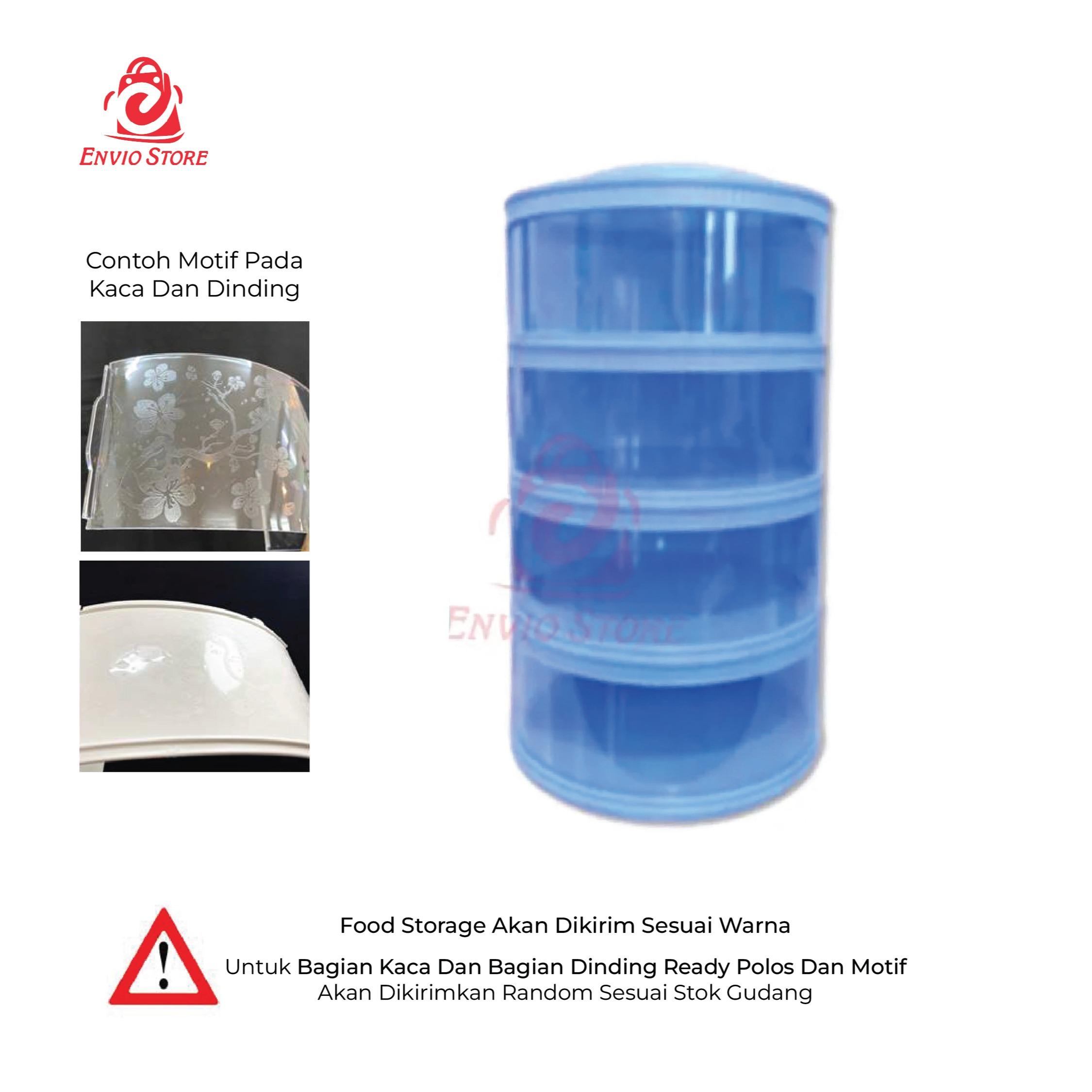 TRI J - Food Storage 4 Susun - BIRU (Tudung Saji Susun 4 Layer)