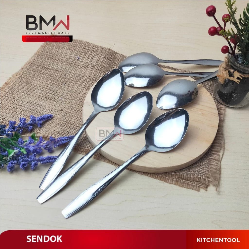 (ISI 12) BMW Sendok Makan Stainless Steel Tableware (389)