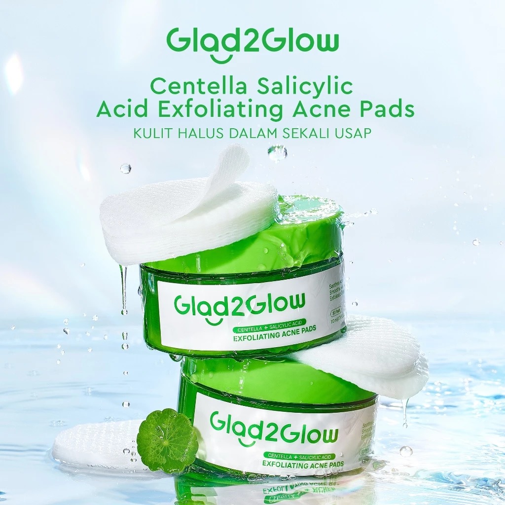 Glad 2 Glow Acne Pads - Centella Salicylic Acid Exfoliating 110gr (30pads)