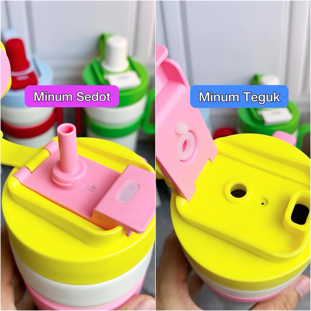 Tumbler Botol Minum Korea Aesthetic Stainless 500ml - PUTIH HIJAU (9107)
