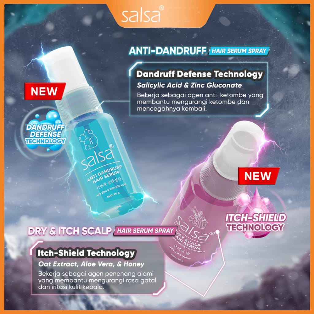 Salsa Hair Serum 80ml - Anti Dandruff (Biru)