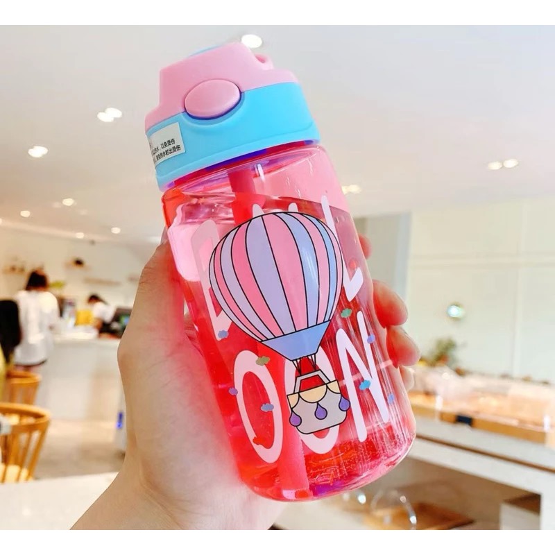 Botol Minum Warna Motif Transportasi 480ml - PINK (BZ 276)