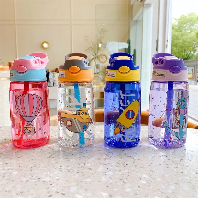 Botol Minum Warna Motif Transportasi 480ml - ORANGE (BZ 276)