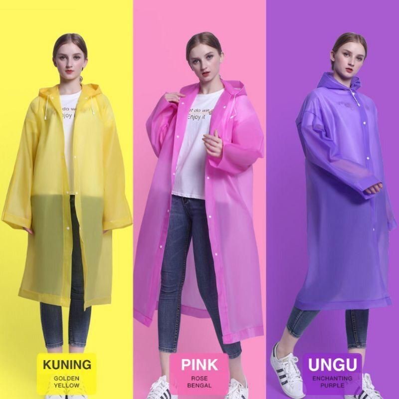 Jas Hujan Ponco Eva DEWASA - HITAM (Lightweight Raincoat)