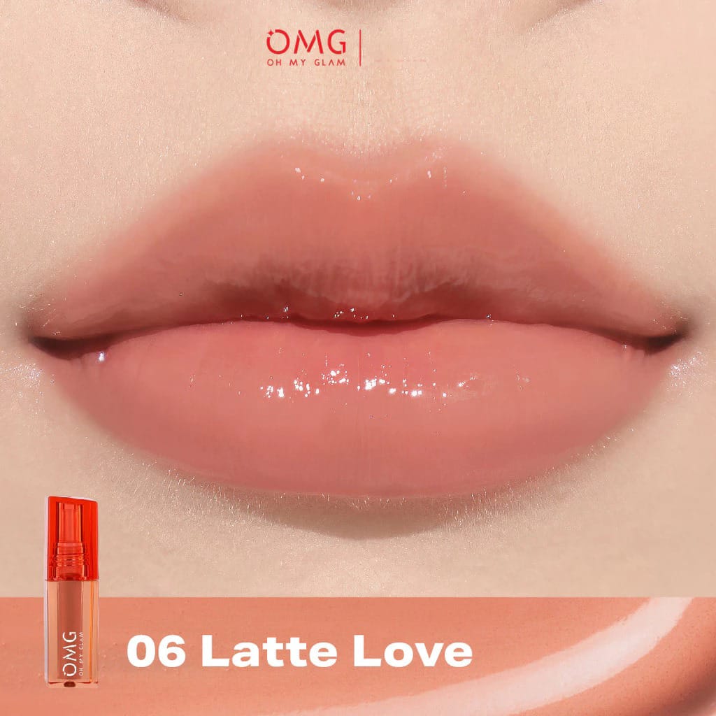 Oh My Glam Glassy Lip Tint - 06 Latte Love 2gr (OMG)