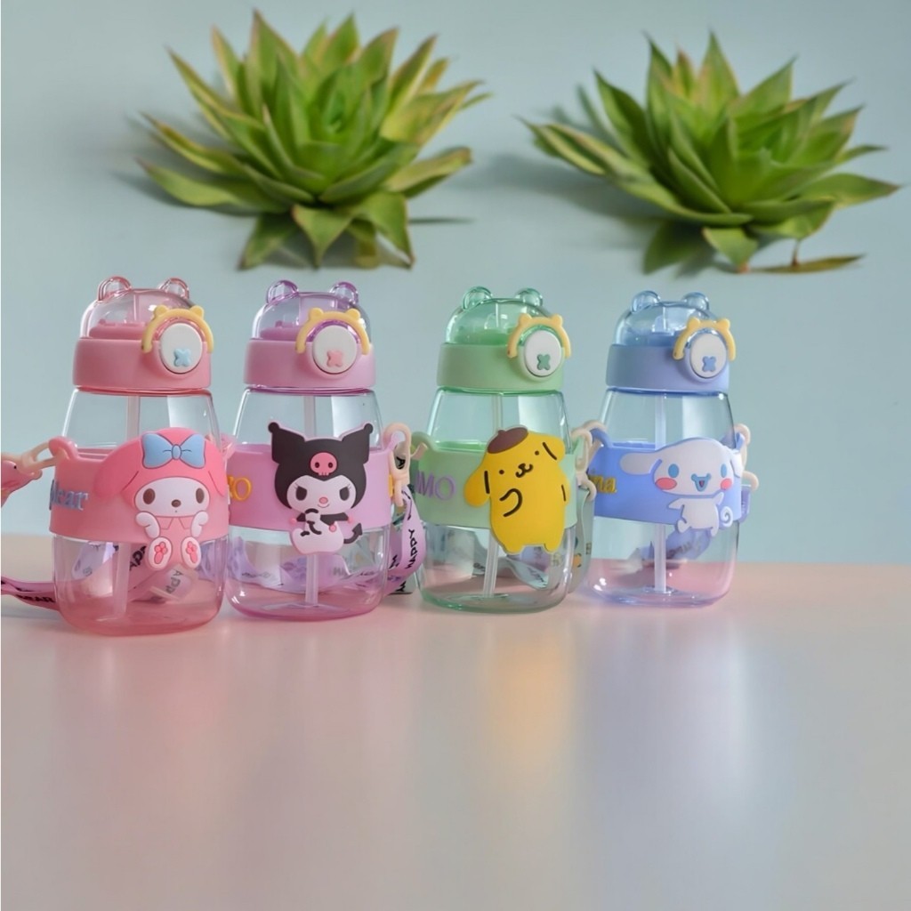 Botol Minum Anak Karakter Sanrio Series - HIJAU (Free Tali Strap + Stiker)